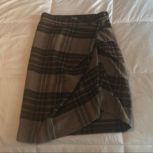 Anthropologie Plaid Wool Skirt